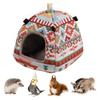 Squirrel Bed Colorful Pattern Keep Warmth Soft Texture Cute Pet Rat Squirrel Nest with Chain Small Animal Supplies