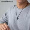 Emporio Armani   Bronze Cuban Chain Black Eagle Pendant Men's Stainless Steel Necklace Men's Black F basic packaging-brand original box