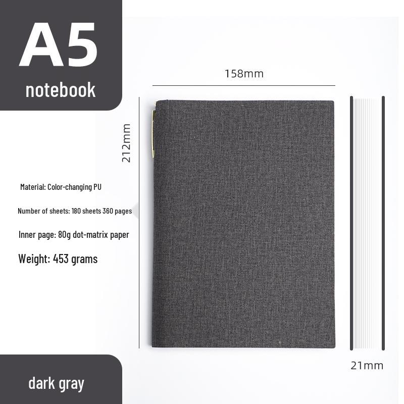 Simple A6 Leather Pocket Notebook with Pen Holder - Ideal for College Students & Business Diaries