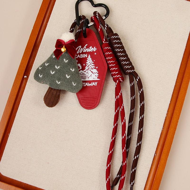 1Pc Christmas Wreath Party Braided Ornaments Mobile Phones Key Accessories Friends Gifts Keyholders Xmas Bag Pendant