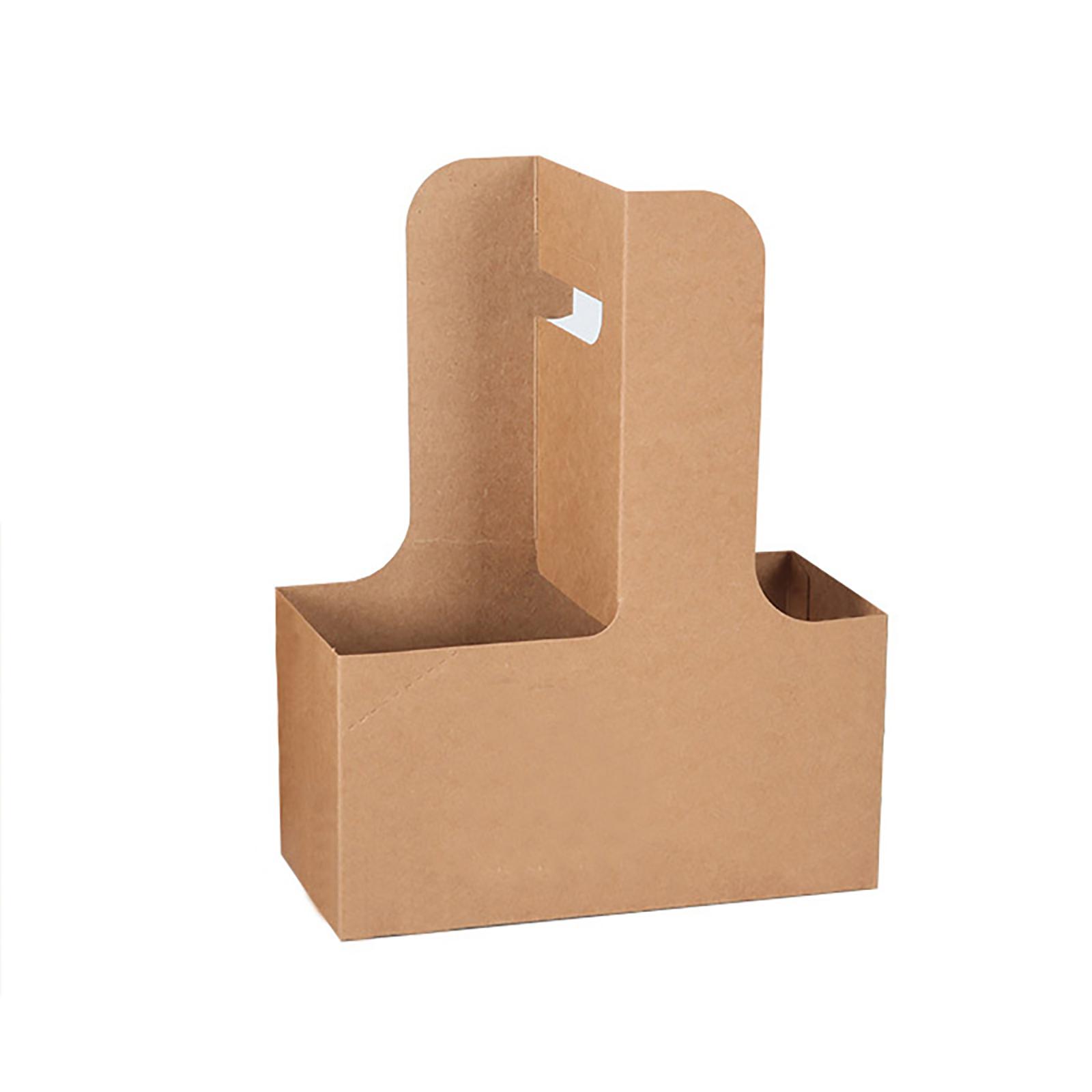 

10Pcs 1/2/4-Cup Drink Carrier With Handle Kraft Paper Cup Holder To Go Coffee Cup Holder For Or Cold Drinks Takeout Cafe