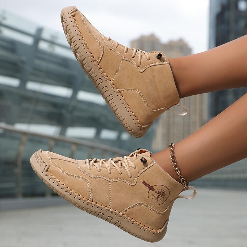 Women's Microfiber Casual Shoes Fashion Men's Driving Shoes Men's Lace Up Flat Shoes Comfortable Loafers