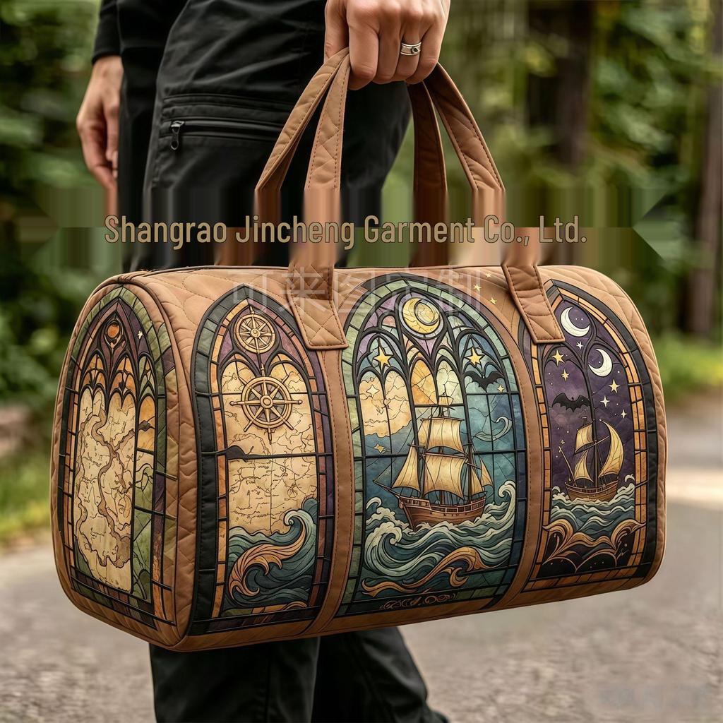 3D Gothic Buntglasdruck Halloween Sporttasche - Multifunktionale Reisetasche