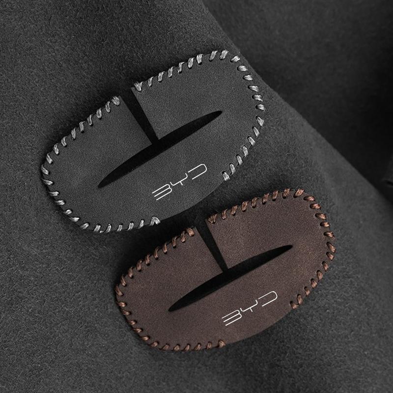 Car Seat Belt Buckle Protective Cover Suede Anti-Scratch Accessories For BYD Song Pro Tang Dmi QIn PLUS MAX Yuan EV Seal Dolphin