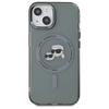 Karl Lagerfeld Klhmp15Shlskck Iphone 15  6.1 Czarny/Black Hardcase Iml Metal Karl&Choupette Head Magsafe