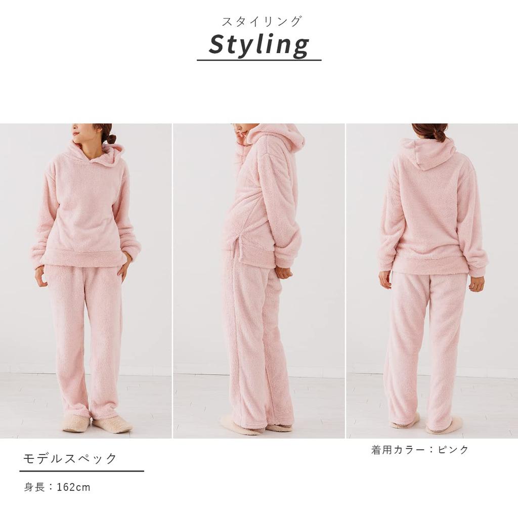 Aunii Lammskinn och Varm Loungewear Långärmad och Enkel och Plusstorlekar Topp och 8359 Dam Höst/Vinter Pyjamas, Huvtröja, Topp, Byxor, Set, Byxor,