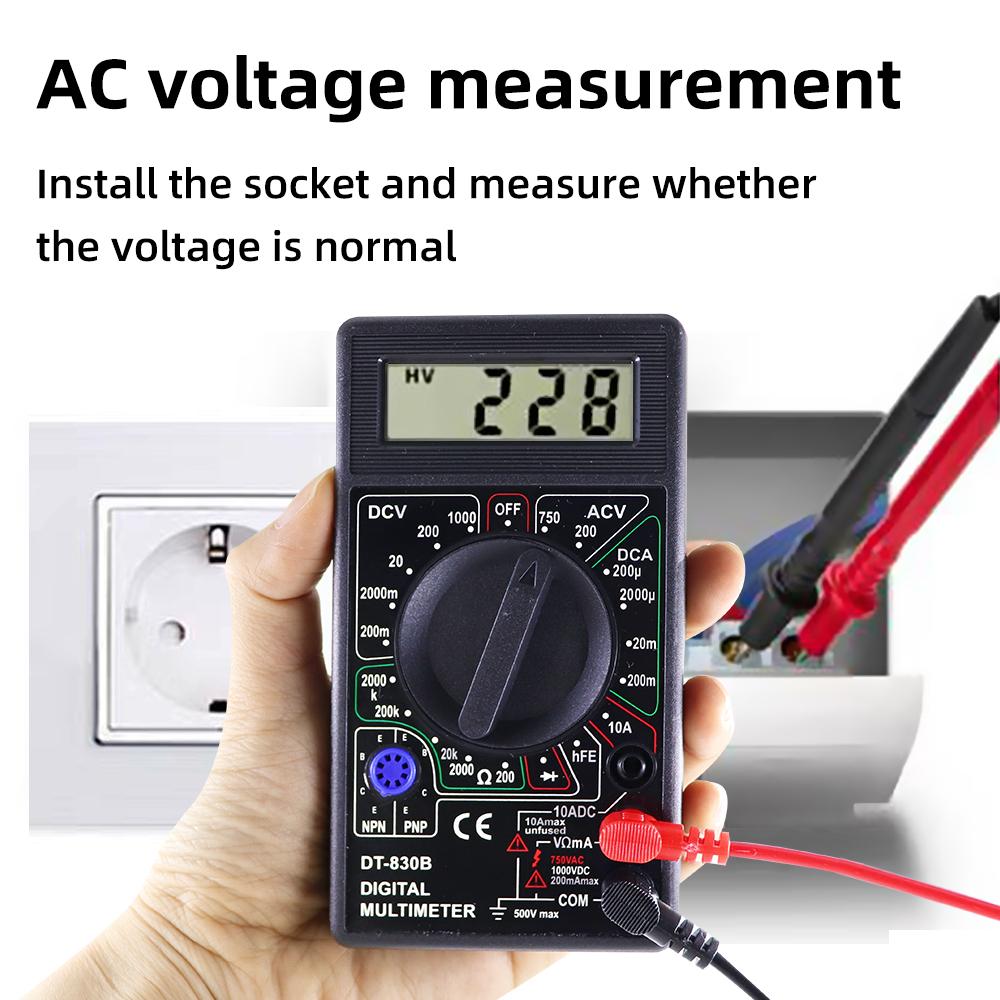 DT830B AC/DC LCD Digital Multimeter 750/1000V Voltmeter Ammeter Ohm Tester High Safety Handheld Meter Digital Multimeter