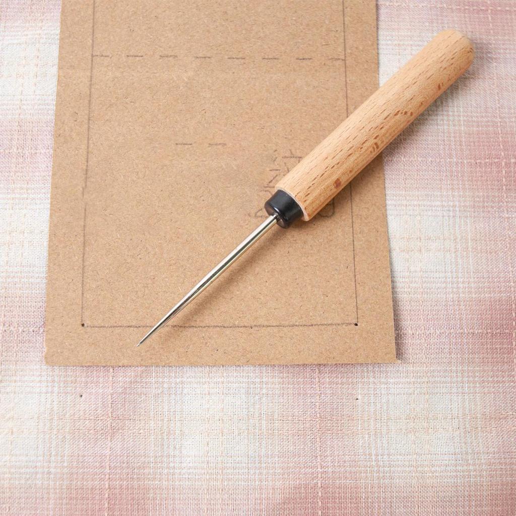 Leather Sewing Awl Wood Handle Gadget Leather Sewing Craft Tool Awl For Handmade Projects Beginners Hobbyists Women Adults Home