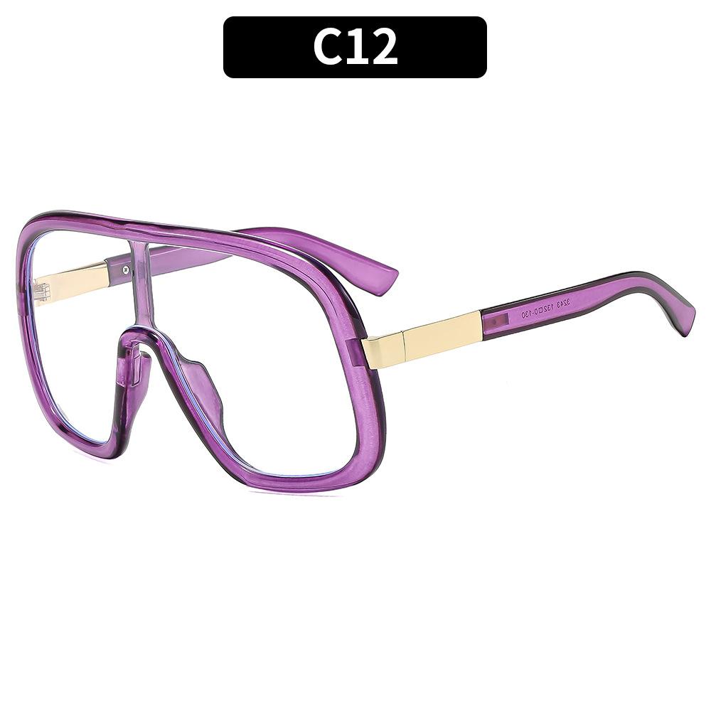Fashion UV400 Sunglasses One-Piece Large Frame High-End Sun Protection for Women Trendy Personality