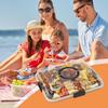 Tábua de Queijos de Madeira Bandeja de Lanches Caixa de Piquenique Bandeja de Queijos com Grelha Caixa Bento para Frutas Adequada para Viagens ao Ar Livre Acampamento Férias
