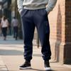 Men Cargo Jogger Sweatpants, Elastic Drawstring Waist Zippered Thigh Cargo Pocket Side Hand Pockets Ribbed Ankle Cuffs Soft Casual Athletic Trousers