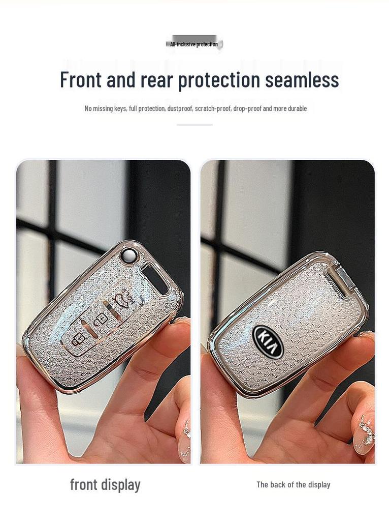 Kia Car Key Case for Older Models: K2, K5, Sportage, Forte, Carens, Sorento - Protective Shell with Buckle