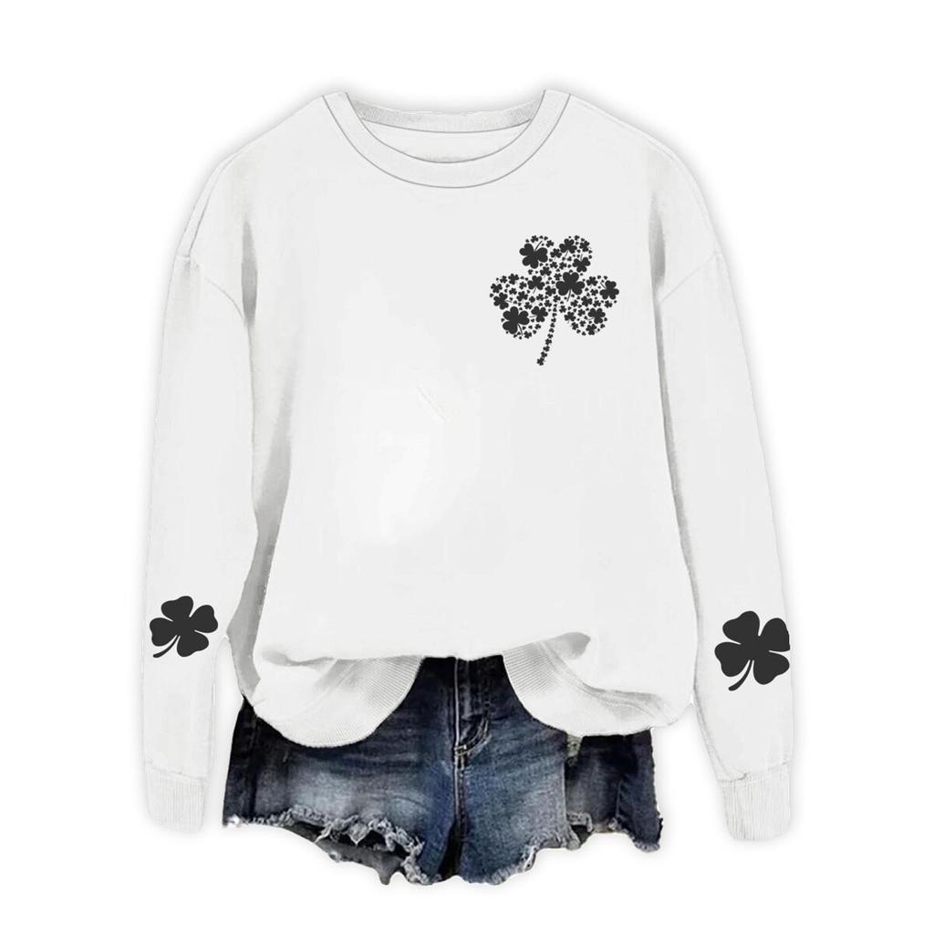 Ladies' Casual Women's Printed Round Neck Pullover Hoodie