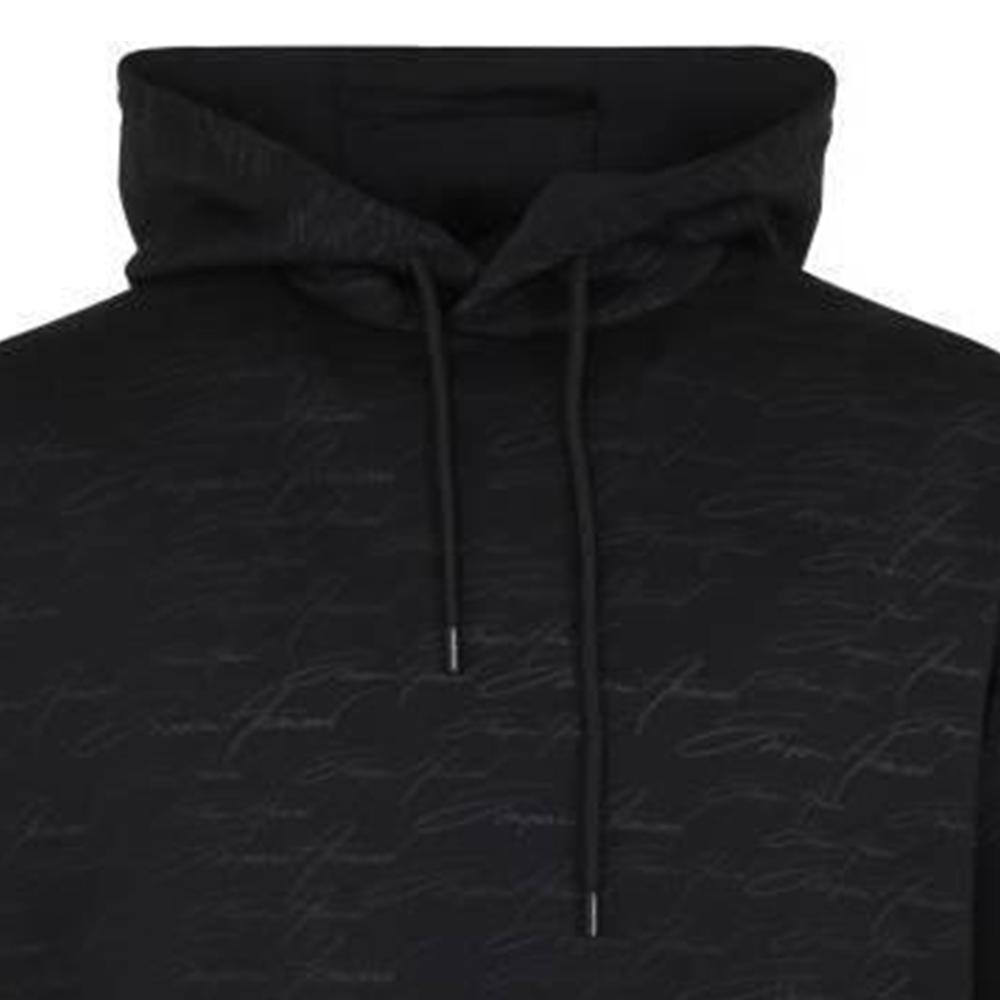 Emporio Armani Letter Print Pullover Hoodie Long Sleeve Men Hoodies Black 3R1MDI-1JHSZ-0085