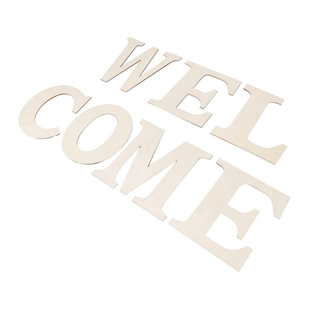 7PCS Welcome Sign Plywood 2mm Thickness Unpainted Welcome Decorative Letters for Wedding Party