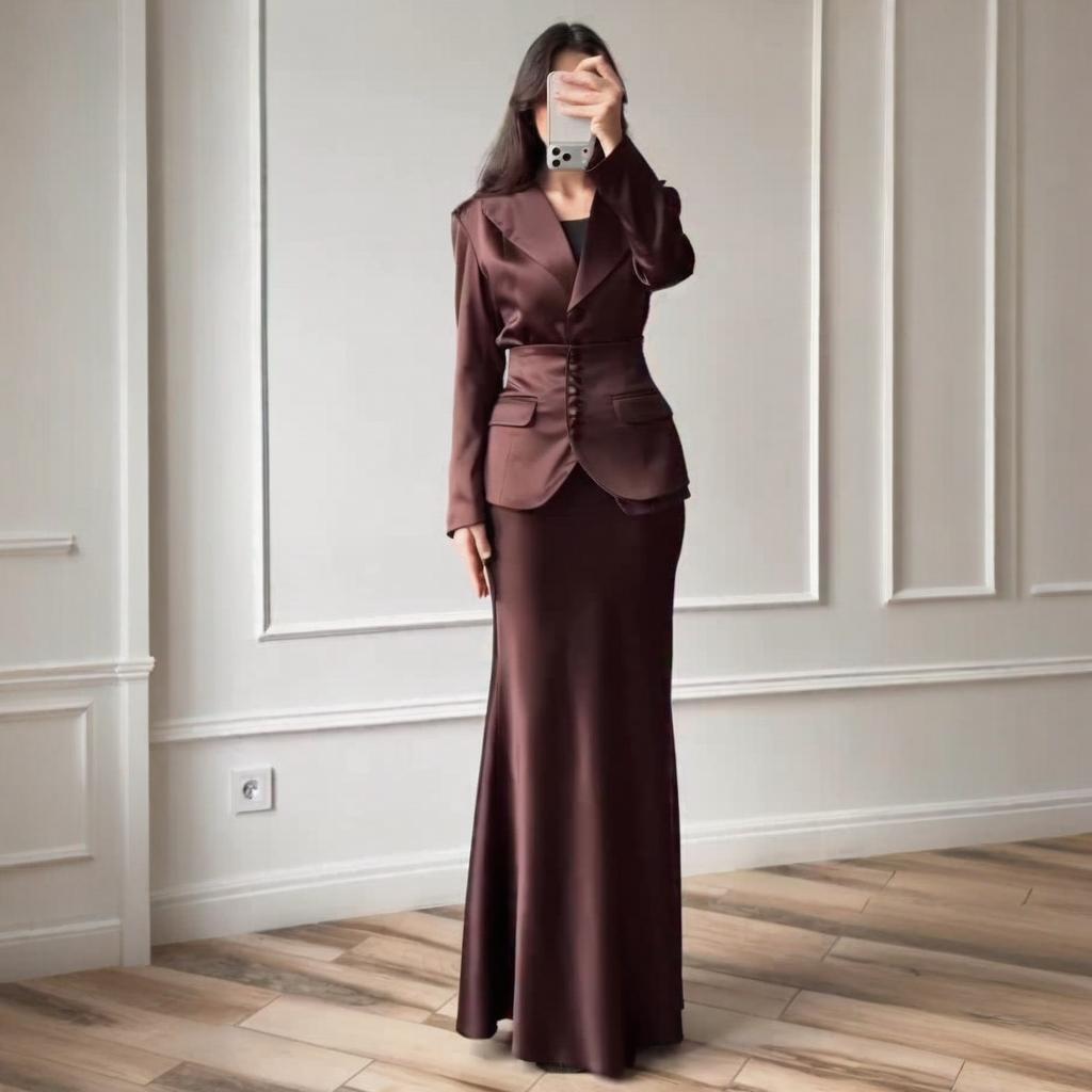 Cross-border Europe, America, Amazon  Autumn New Women's Clothing Fashion Temperament V-neck Professional Dress Skirt Fishtail Skirt