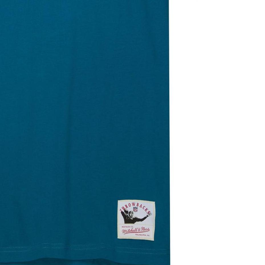 Mitchell Ness T-Shirts Men's Blue Crew Neck Moderate Straight Fit TCRW6277-JJAYYPPPTEAL