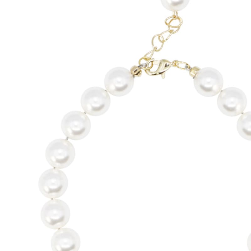 jewelCOUNTY Chain Mix Pearl Bracelet[White]