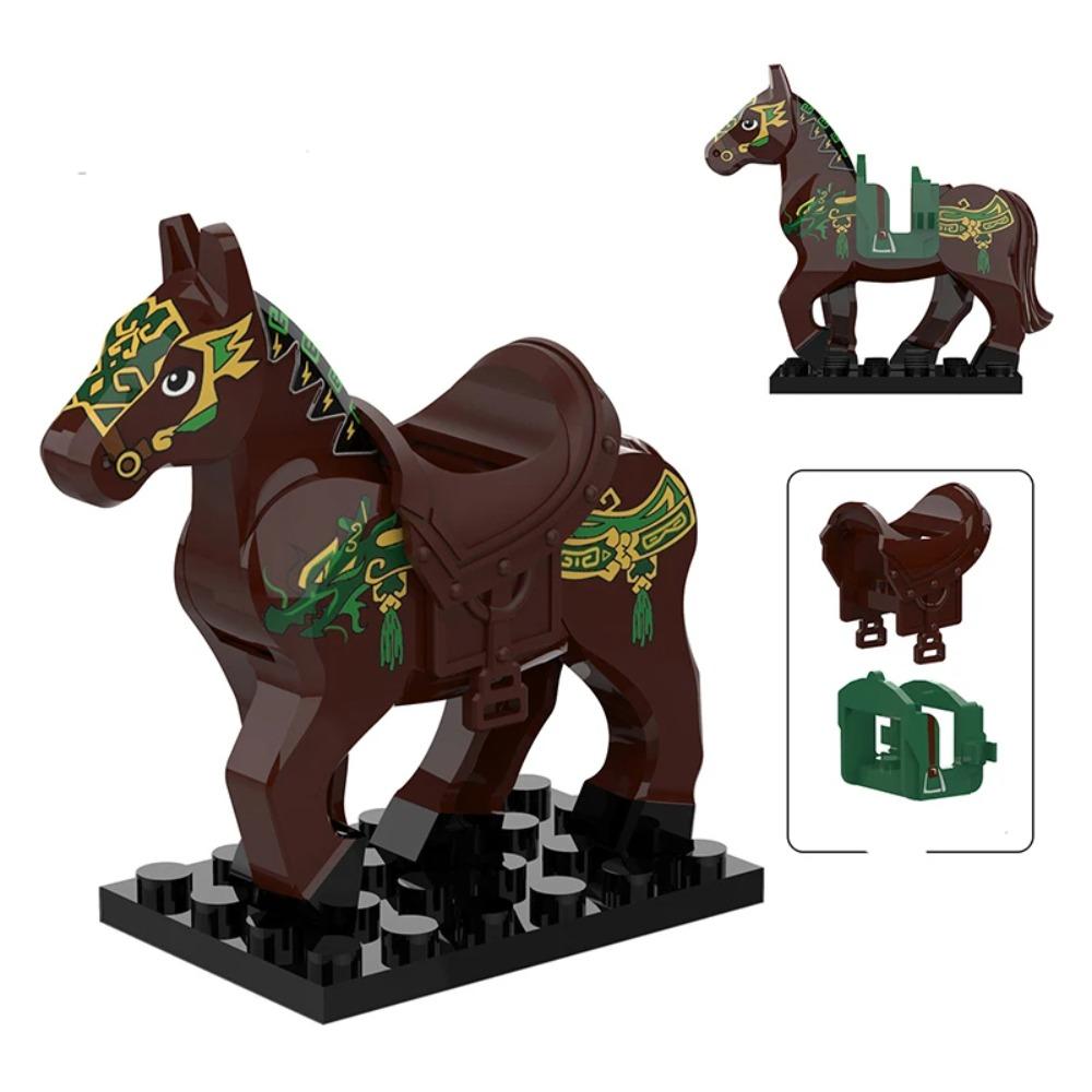 Military Building Blocks Solider Figures Mount War Horse Saddle Reins Adults Children Gifts Toys Animal Accessories Equipments