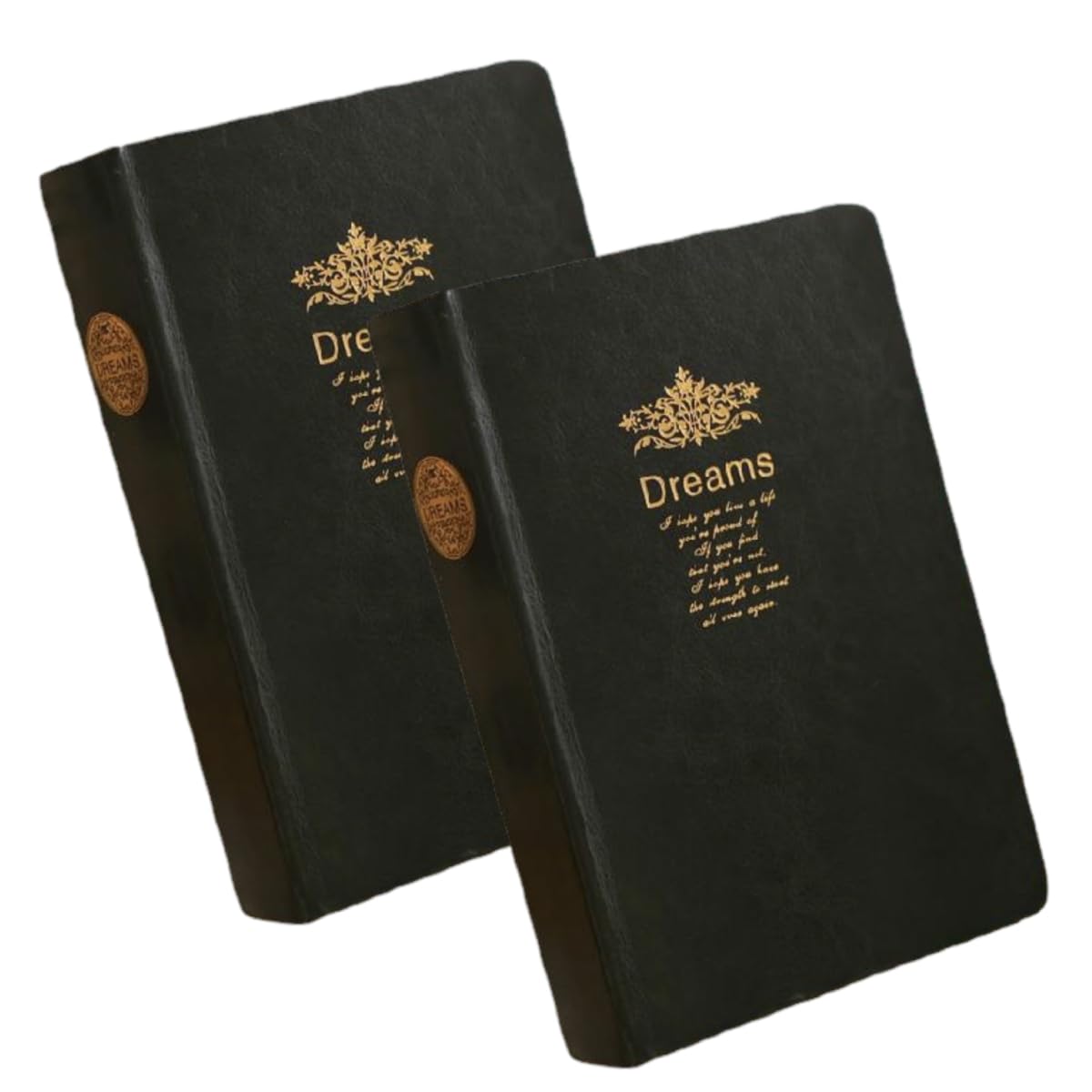 

ENN LLC Antique Notebook Western Style Heavy Weight Top Gold Classic Memo Pad Plain Black x Gold (2 Books, Black) чёрный