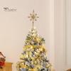 Étoile de sommet d'arbre de noël, couleur vive scintillante, antirouille, conception ajourée, ornement de sommet d'arbre de noël 3D