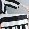 IHUASU Set Estivo Artistico con Pullover Oversize Largo a Righe Irregolari e Pantaloni a Gamba Larga per Donna