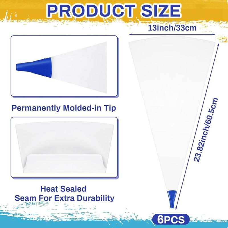 10Pcs Tile Grout Masonry Mortar Bag With Molded In Tip Tear Puncture-Resistant Heavy Duty Vinyl Piping Cement Bag