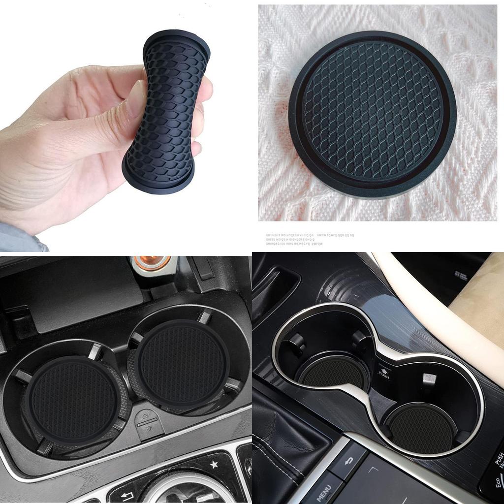 Creative Round Pvc Cup Car Storage Mat Universal Non-slip Car Cup Holder Black
