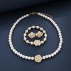 3Pcs Camellia Women'S Party Necklace Bracelet And Earrings Set Elegant Bridal Jewelry Gift