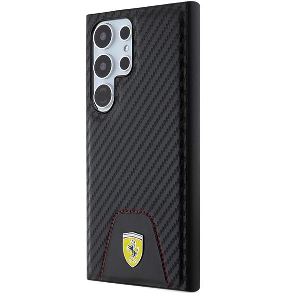 Ferrari Fehcs24Ln3Puk S24 Ultra S928 Czarny/Black Hardcase Carbon Stitched Bottom