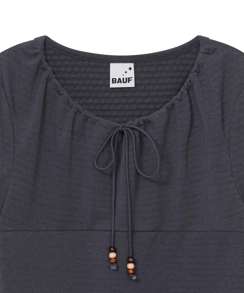 BAUF Shirred Layered Long Sleeve [Charcoal]