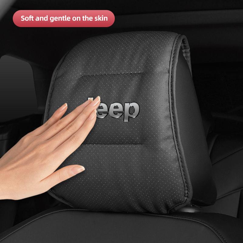 1Pcs Car Seat Headrest Protector Auto Pillow Cover For Jeep Renegade Wrangler JL JK Gladiator Grand Cherokee Patriot Rubicon XJ AKM1