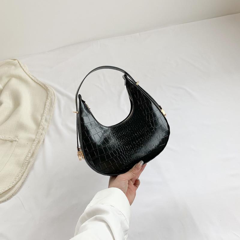 

Trendy Women s Shoulder Bag Stylish Crescent Shape Pu Material With Interior Pocket