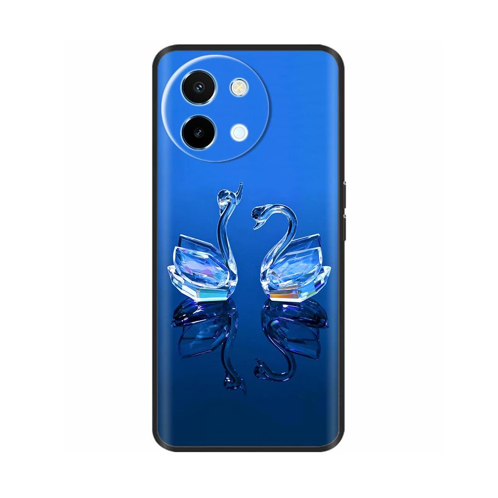 For Vivo Y38 5G Phone Case Cute Fashion Heart Flowers Cases For Vivo Y18 Soft Silicone Bumper Cover For Vivo Y18E Fundas Shells