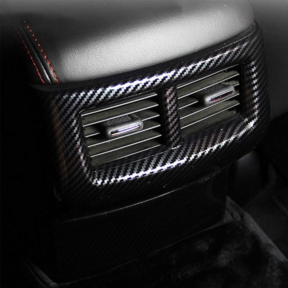 Carbon Fiber Look Armrest Box Rear Air Conditioning AC Vent Air Outlet Cover Trim Accessories for Dodge Challenger 2015+ QA1