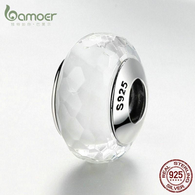 

BAMOER Лидер продаж, милые прозрачные европейские бусины из муранского стекла, подвески для браслетов «сделай сам» 925 silver