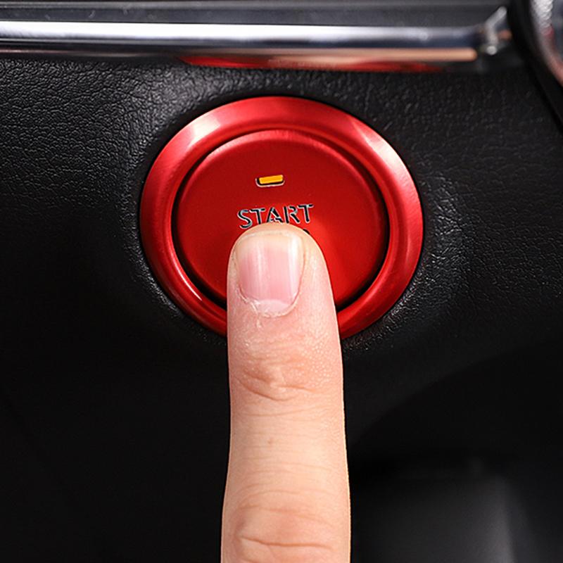 Car Engine Ignition Start Stop Button Switch Ring Cover Sticker for Mazda 3 Axela BP CX-30 DM Accessories 2020 2021 2022 2025