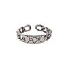 Trendy Distressed Retro Hollow Letter Ring With Geometric Elements For Fashion Womens
