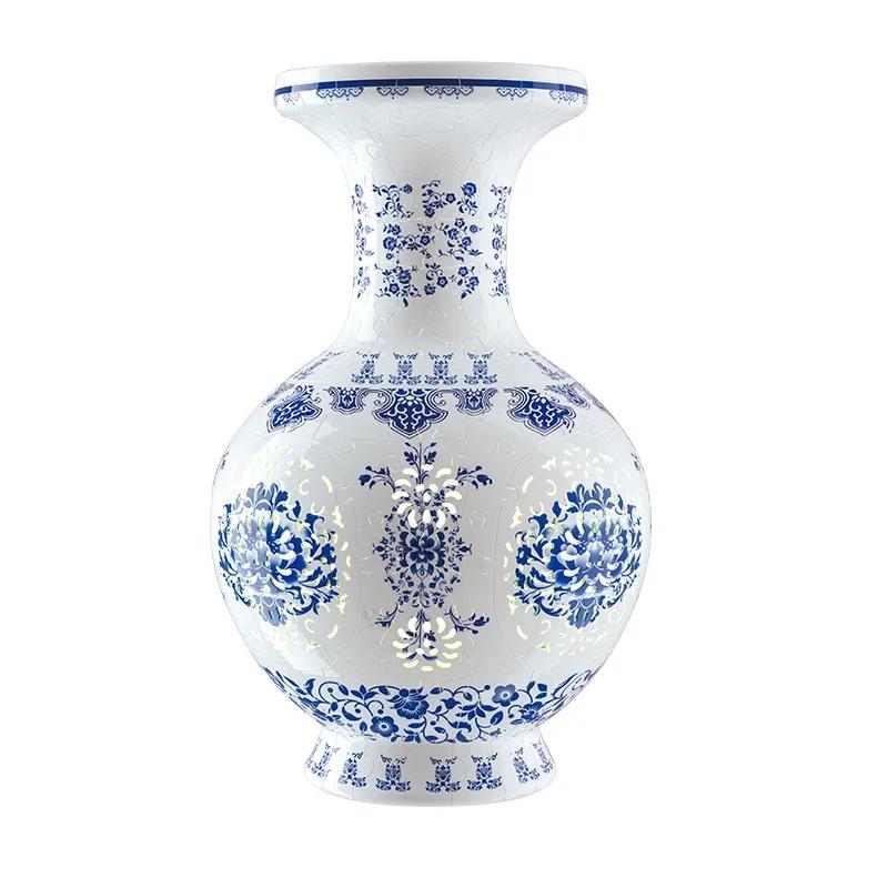 

3D пазл ваза поделки игрушки для взрослых детей Цветочный фарфоровый дизайн Домашний декор Сборка своими руками Монтессори развивающие игрушки подарок