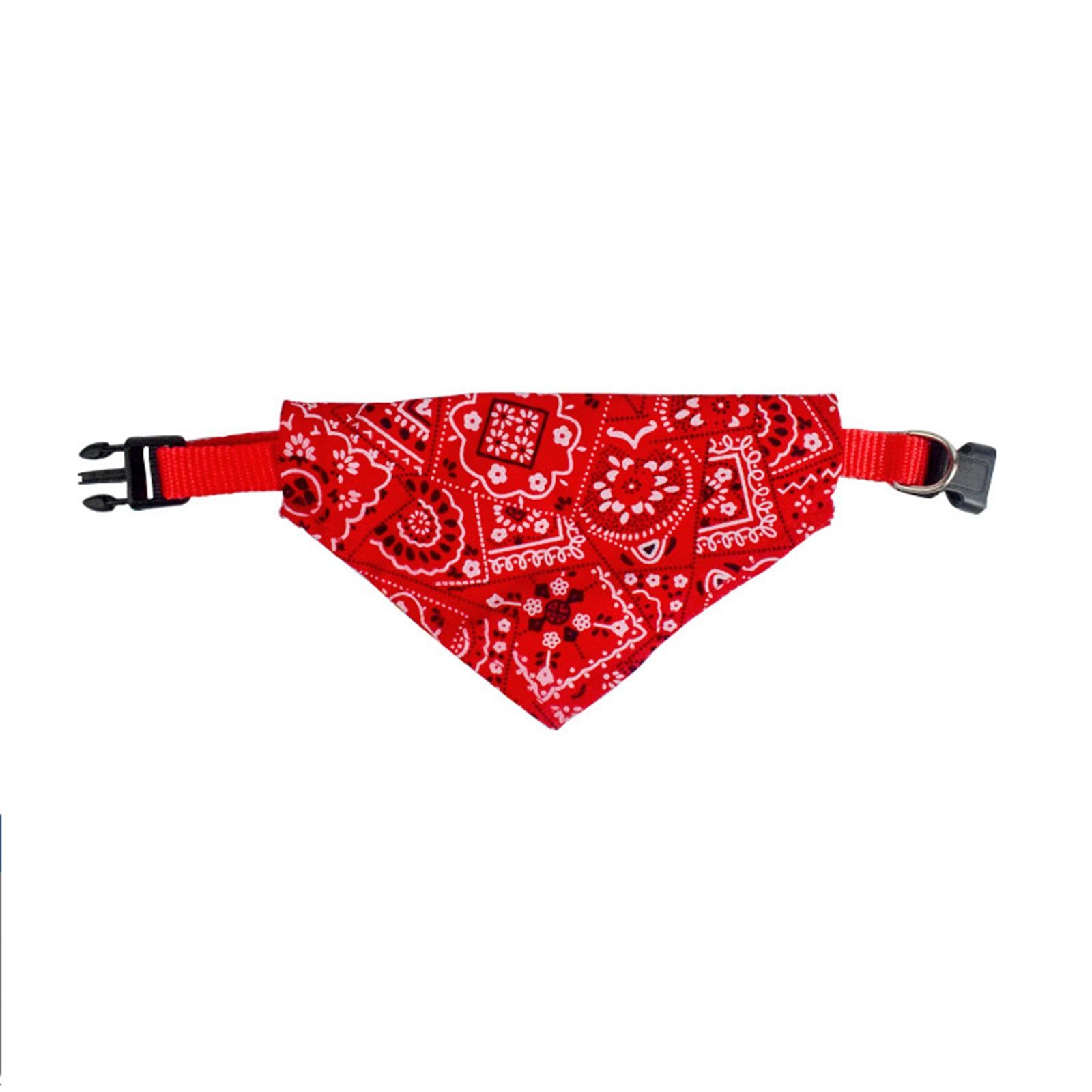 

Шарф с принтом домашних животных, выдвижной ошейник для маленьких собак и кошек S красный