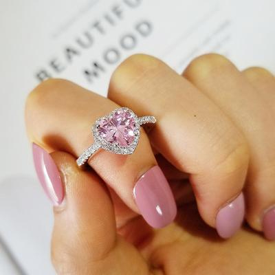 Queen Heart Diamond Ring 925 Sterling Silver Engagement Wedding Band Rings For Women Bridal Promise Party Jewelry Gift