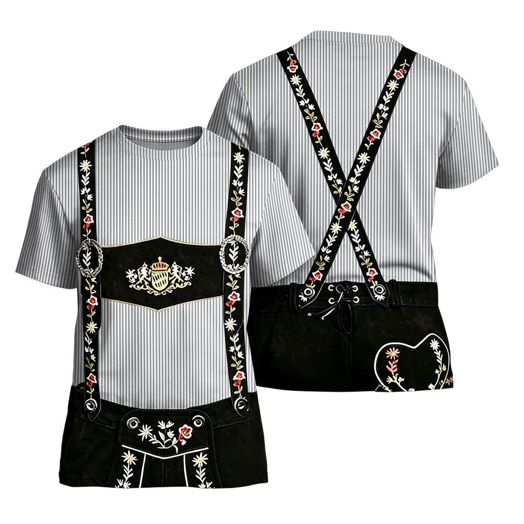 Herren T-Shirt mit kurzen Ärmeln und Retro Festival Print, lockere Passform, lässiges Sommer Top