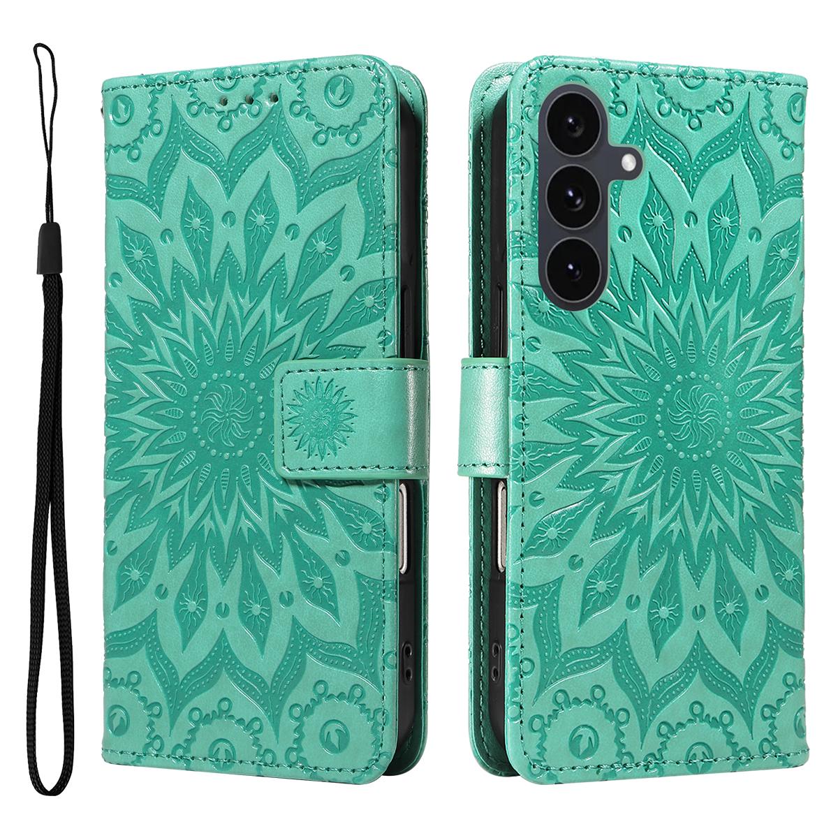 

Для Samsung Galaxy S25 FE Шкіряний чохол-гаманець З тисненням соняшника Чохол для телефону D