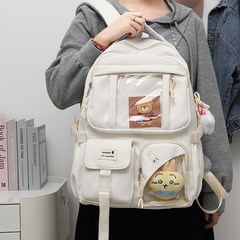 Campus schoolbag female junior high school cute Japanese transparent pain bag backpack female large capacity student backpack female