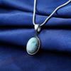 Natural Larimar Pendant, Handmade Pendant, Minimalistic Pendant, Silver Pendant, Family Gift, 925 Solid Sterling Silver