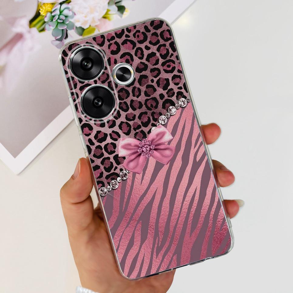 Flower Butterfly Women Fashion Back Cover For Xiaomi Redmi Turbo 3 Phone Funda Transparent Soft TPU Silicone Coque For Poco F6