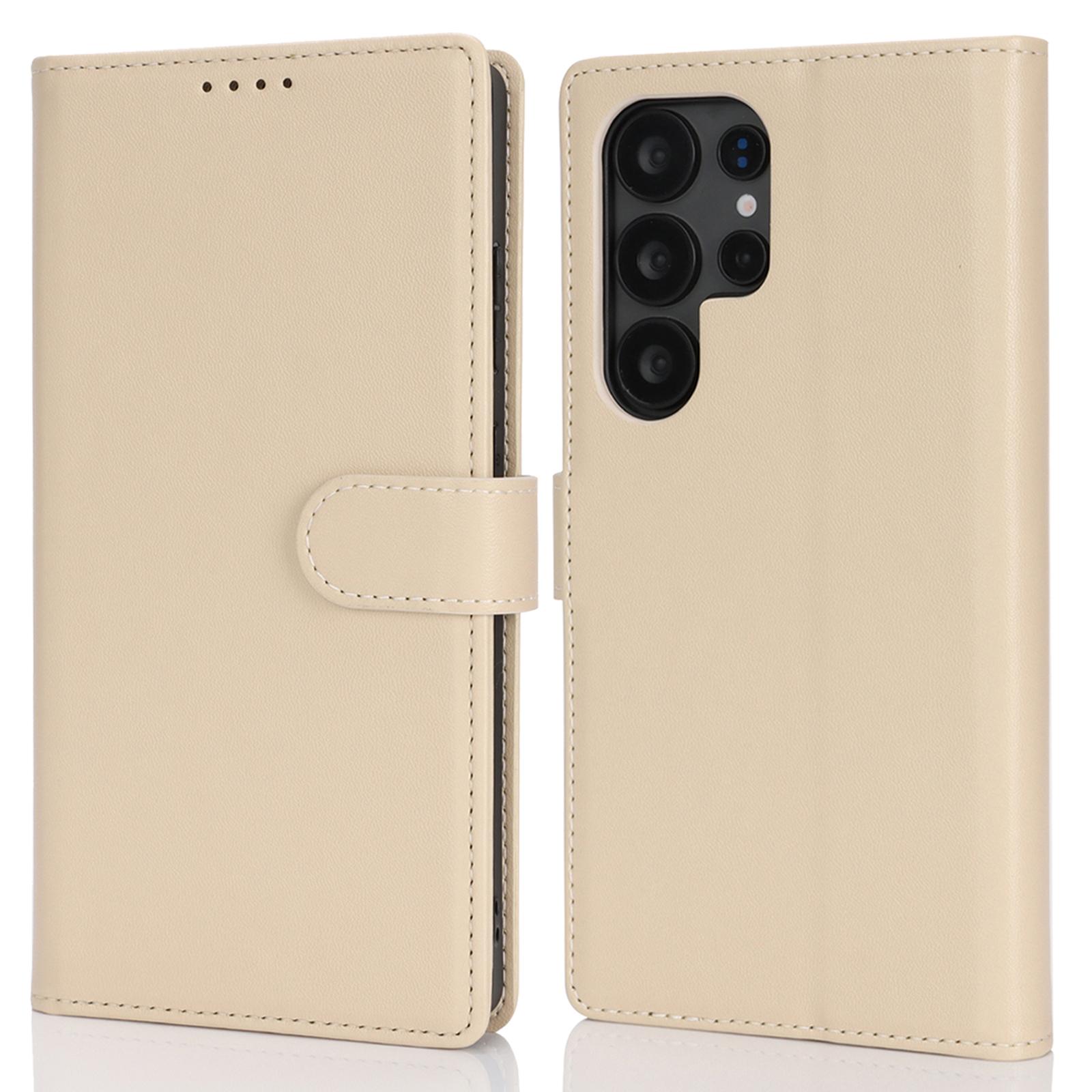 

Для Samsung Galaxy S25 Ultra Чехол-подставка Противоударный Кожаный Кошелек Чехол для телефона Beige