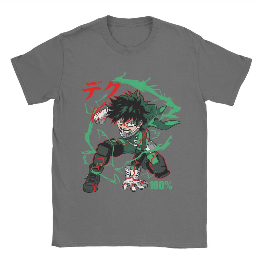 Crazy My Hero Academia Midoriya Izuku TShirts Men O Neck Pure Cotton T Shirt  Short Sleeve Tee Shirt Plus Size Clothes