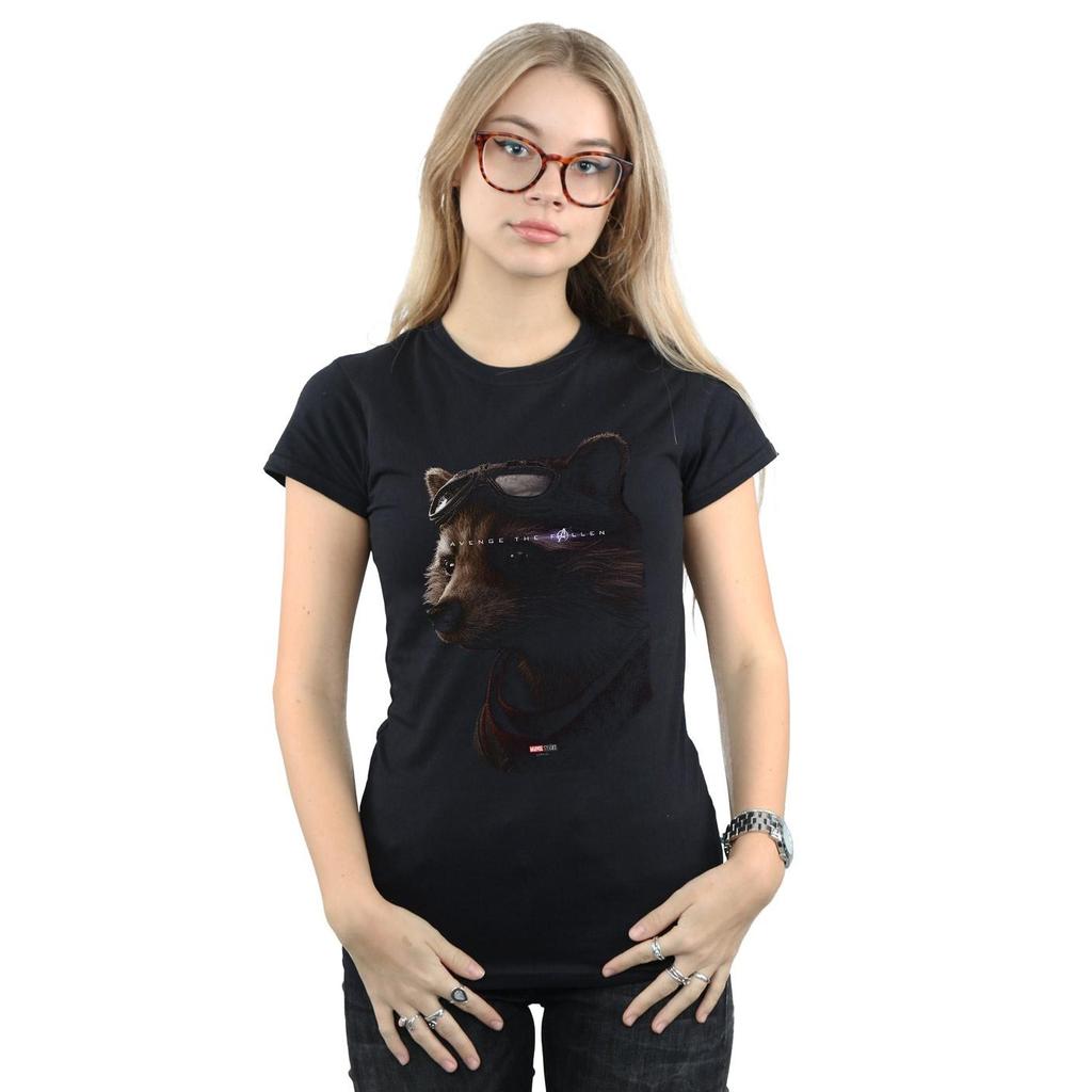 Marvel Womens/Ladies Avengers Endgame Avenge The Fallen Rocket Cotton T-Shirt