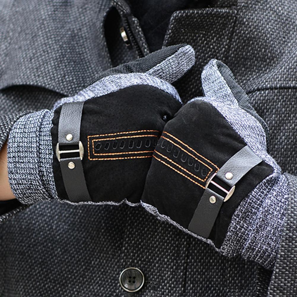 1 Pair Men Gloves  Chic Anti-pilling Winter Gloves  Wear-resistant Men Winter Gloves